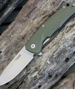 LionSteel Lion Steel TRE Flipper Frame Lock Knife, 2.9 in. M390 Blade, Green G-10 Handle