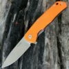 LionSteel Lion Steel TRE Flipper Frame Lock Knife, 2.9 in. M390 Blade, Orange G-10 Handle