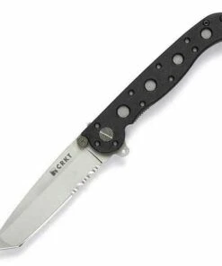 CRKT M16-10Z EDC, 3" 8Cr15MoV Tanto Combo Blade, Black GFN Handle