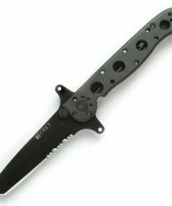 CRKT M-16-13SF Special Forces, 3.5" AUS8 Combo Tanto Blade, Black Aluminum Handle