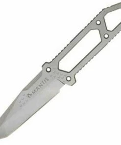 Mantis MANMF1B Gris Combat Kife, 4.5" 420HC SS Plain Blade, 420HC Handle, Nylon Sheath