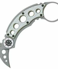 Mantis MK-F Mrs. Smith Fixed Karambit 1 1/4" Shawty Blade, Silver Twill G10 Handle