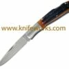 Moki Lockback Amber Bone Stag, Stainless Blade