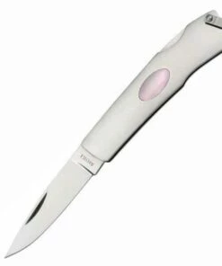 Moki Clione, SUS-410 stainless handles with great green turban inlay and bail