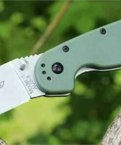 Ontario Rat Folder, Satin Blade, OD Green Handle, Plain Edge