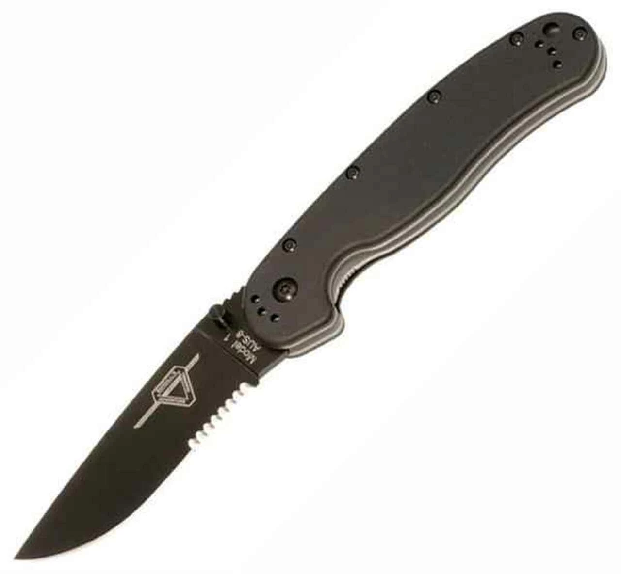 Ontario Rat Folder, Black Blade, Combo Edge 1 Ontario Rat Folder, Black Blade, Combo Edge