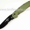 Ontario Rat Folder, Black Blade, OD Green Handle, Combo Edge