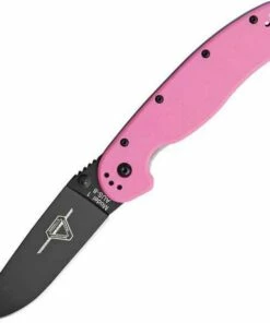 Ontario Rat Model I Folder, AUS-8 Steel, Pink Handle, Black PlainEdge