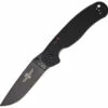 Ontario RAT Model 1A A/O Folder, Black AUS8, Black G-10 Handle
