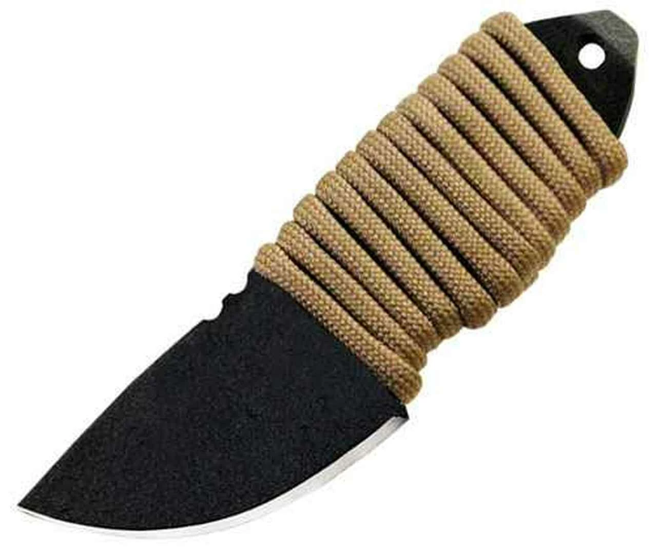 Ontario Little Bird, Tan Cord w/Glass Breaker, Plain Edge 1 Ontario Little Bird, Tan Cord w/Glass Breaker, Plain Edge