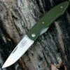 Fallkniven PCMG Lightweight Folder, 2.87" Laminated Cobalt Steel with Military Green Grilon Handle