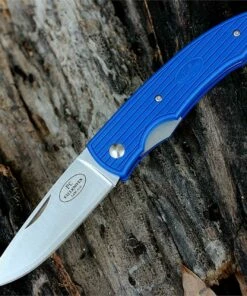 Fallkniven PCRB Lightweight Folder, 2.87" Laminated Cobalt Steel with Royal Blue Grilon Handle