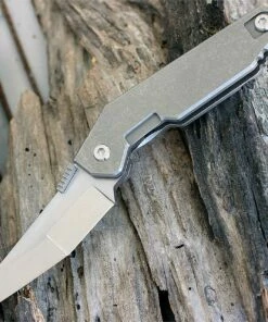 Quartermaster QSE-9, Mr. Strickland Gustavo 4.00 in. "Airbone" Tanto CPM 154 Stonewashed Frame Lock Folder