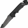 RUI Tactical Knives RUI Navaja Rui Seguridad Negra, Black Tanto Blade, Combo Edge