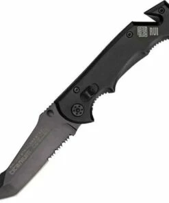 RUI Tactical Knives RUI Navaja Rui Seguridad Negra, Black Tanto Blade, Combo Edge