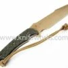 Spartan Blades Horkos Plain Flat Dark Earth Blade, Green Micarta Handles, Coyote Tan MOLLE Sheath