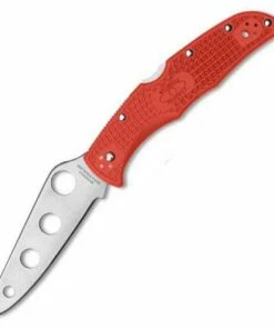Spyderco Knives Spyderco C10TR Endura 4 Trainer, AUS-6 Blunt Edge, Red FRN Handle