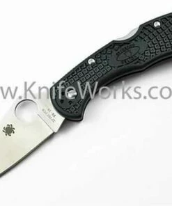 Spyderco Knives Spyderco Delica Flat Ground, C11FPBK, VG10 Satin Plain Blade, Black FRN Handles