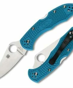 Spyderco Knives Spyderco C11FPBL Delica 4, 2.875" VG-10 Flat Ground Blade, Blue FRN Handle