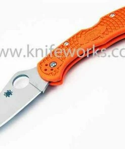 Spyderco Knives Spyderco C11FPOR Delica 4, 2.875" VG-10 Flat Ground Blade, Orange FRN Handle
