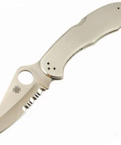Spyderco Knives Spyderco C11PS Delica 4, 2.95" VG-10 Combo Blade, Stainless Steel Handle