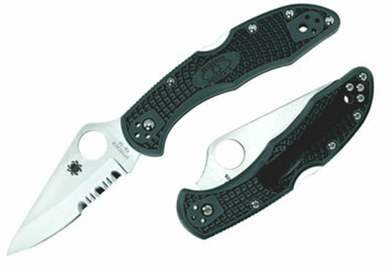 Spyderco Knives Spyderco C11PSFG Delica 4, 2.875" VG-10 Combo Blade, Foliage Green FRN Handle 1 Spyderco Knives Spyderco C11PSFG Delica 4, 2.875" VG-10 Combo Blade, Foliage Green FRN Handle