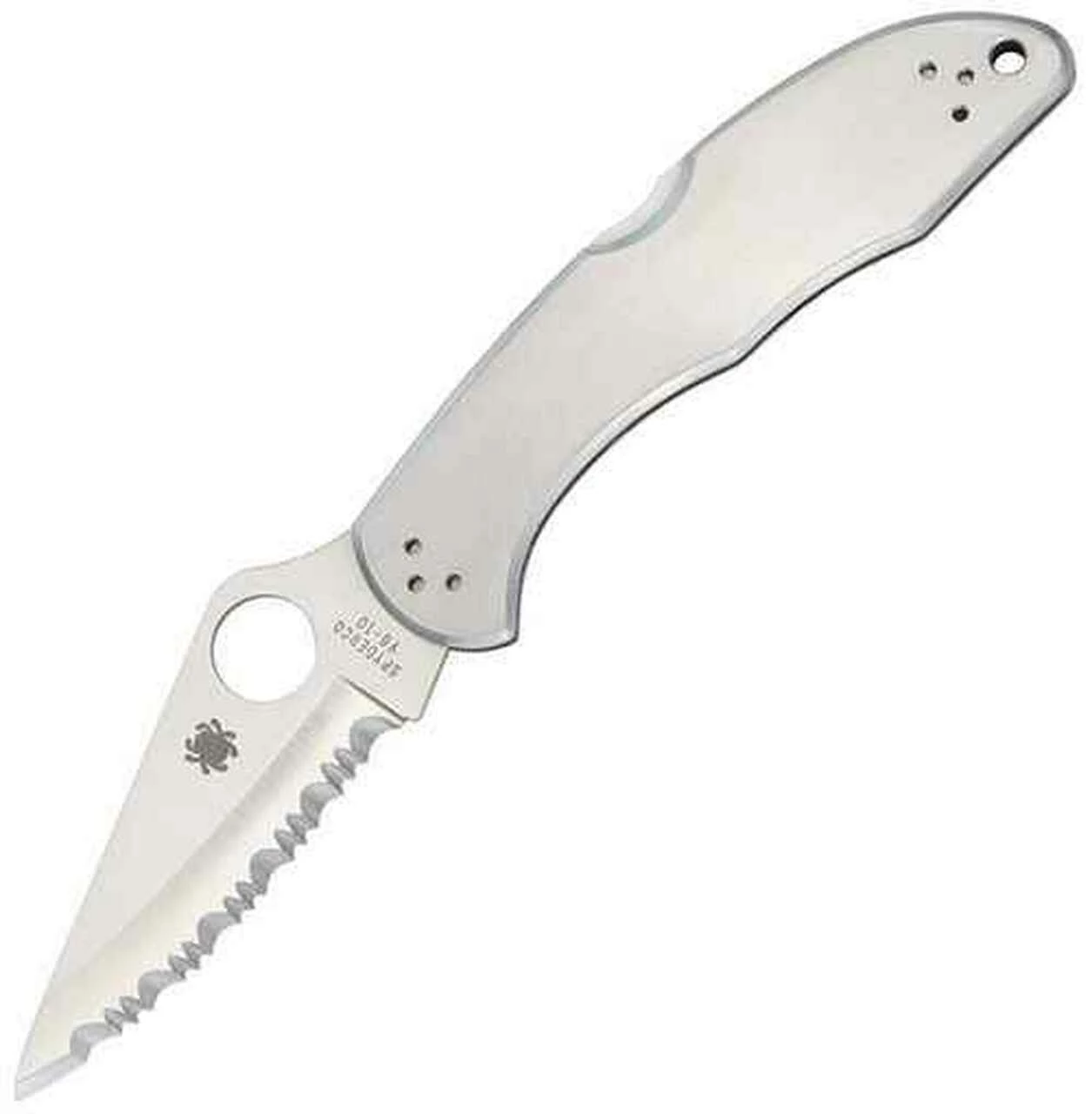 Spyderco Knives Spyderco C11S Delica 4, 2.95" VG-10 Serrated Blade, Stainless Steel Handle 1 Spyderco Knives Spyderco C11S Delica 4, 2.95" VG-10 Serrated Blade, Stainless Steel Handle