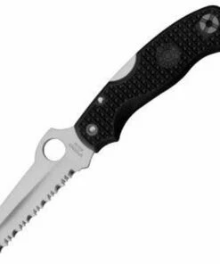 Spyderco Knives Spyderco C45SBK Rescue Jr. 79mm, 3.12" Serrated Blade, FRN Handle
