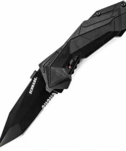 Schrade MAGIC, Black Tanto Blade, Spring Assisted, Combo Edge