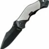 Schrade MAGIC, Black Blade, Gray Rubber Insert, Plain Edge