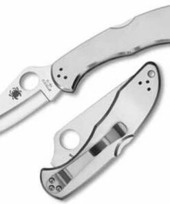 Spyderco Knives Spyderco C11P Delica 4, 3" VG-10 Plain Blade, Stainless Steel Handle