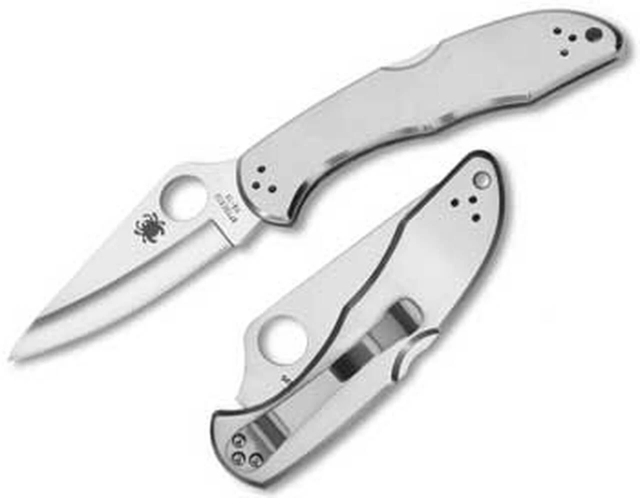 Spyderco Knives Spyderco C11P Delica 4, 3" VG-10 Plain Blade, Stainless Steel Handle 1 Spyderco Knives Spyderco C11P Delica 4, 3" VG-10 Plain Blade, Stainless Steel Handle