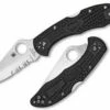 Spyderco Knives Spyderco C11PSBK Delica 4, 2.875" VG-10 Combo Blade, Black FRN Handle