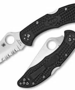 Spyderco Knives Spyderco C11PSBK Delica 4, 2.875" VG-10 Combo Blade, Black FRN Handle