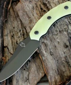 Southern Grind SG05070204 Jackal Fixed Blade Black Coated Drop Point Blade with Jade Ghost Green Handle