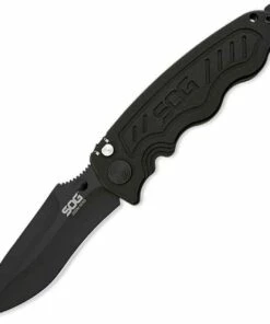 SOG Zoom Mini Folder, Black AUS-8, Aluminum Handle