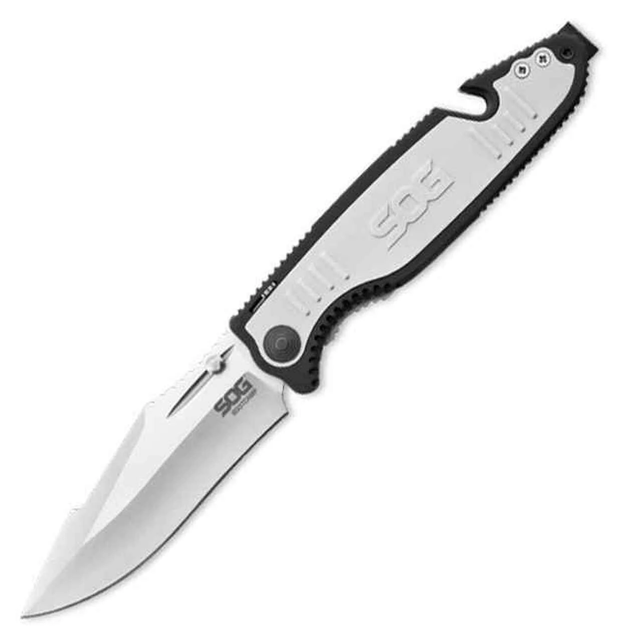 SOG Boot Camp Folder, Satin 8Cr13MoV, Black GRN/Aluminum Handle 1 SOG Boot Camp Folder, Satin 8Cr13MoV, Black GRN/Aluminum Handle