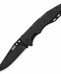 SOG Mini Salute, 3.1 in. 8CR13MOV Black Blade, Black G-10