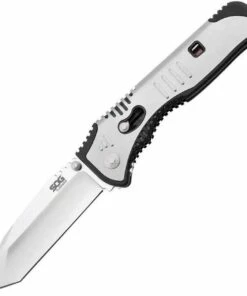 SOG Flashback A/O Folder, Tanto Satin AUS-8 Steel, Stainless Steel Handle