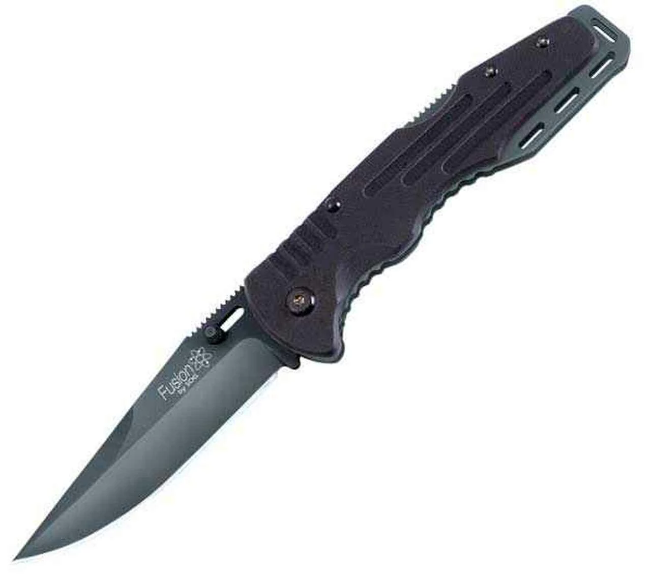 SOG Fusion Salute, G-10 Handle, Black Blade, Plain Edge 1 SOG Fusion Salute, G-10 Handle, Black Blade, Plain Edge