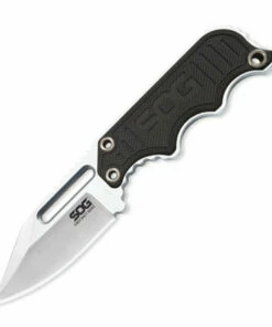 Sog Mini Instinct, NB1002-CP, Satin Clip Point, Black G-10 Handle, Fixed Blade 4.8"