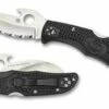 Spyderco Knives Spyderco C12SBK2W Matriarch 2 Emerson Opener, 3.57" VG-10 Black Serrated Blade, FRN Handle