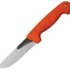 Svord Knives Svord SVKGO Kiwi General Outdoors, 4.75" SS Plain Blade, Orange Poly Handle, Black Leather Sheath