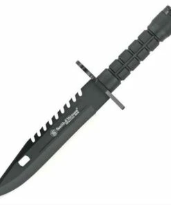Smith and Wesson S&W Special Ops Bayonet, Black coated 7 3/4" stainless blade with sawback.