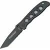 Smith and Wesson Smith & Wesson ExtremeOps Linerlock, Combo Edge, Black Blade and Black Aluminum Handles