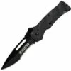 Smith and Wesson Smith & Wesson Black Ops 2, Black Aluminum Handle, Black Blade, Combo Edge