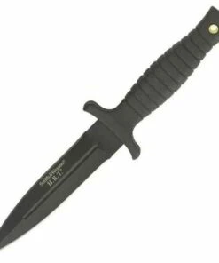 Smith and Wesson Smith & Wesson SWHRT9B H.R.T. Boot Knife, 4.87" SS Plain Blade, Black Rubberized Handle, Black Leather Sheath