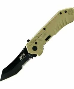 Smith and Wesson Smith & Wesson Military & Police MAGIC Assisted, 2.9" Black Combo, Scoop Back Tanto Blade, Desert Handle