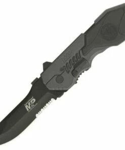 Smith and Wesson Smith & Wesson Military & Police MAGIC Assisted Knife, Combo Edge, Black Blade, Gun Metal Grey Handle