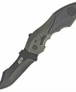 Smith and Wesson Smith & Wesson Military & Police MAGIC Spring Assist Clip Point,Plain Edge, Grey Aluminum Handle